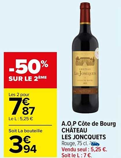 a.o.p. côte de bourg château les joncquets