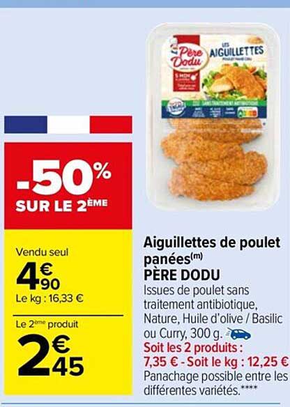 aiguillettes de poulet panées père dodu