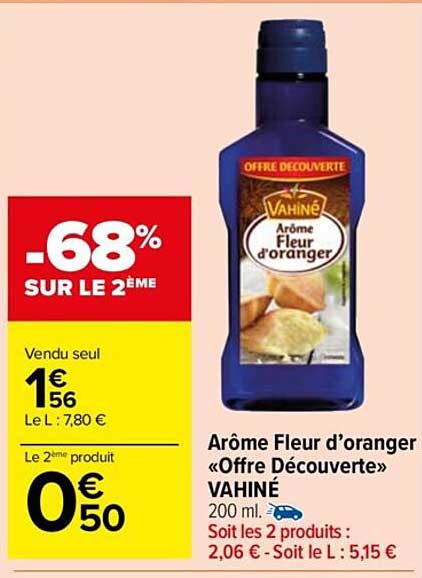 arôme fleur d'oranger «offre découverte» vahiné