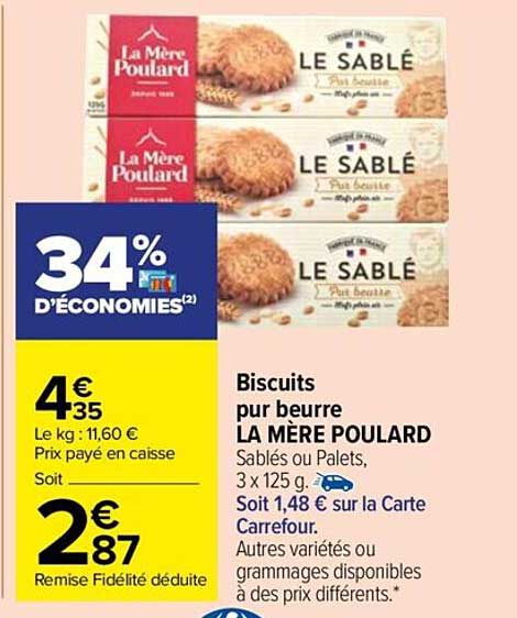 biscuits pur beurre la mère poulard