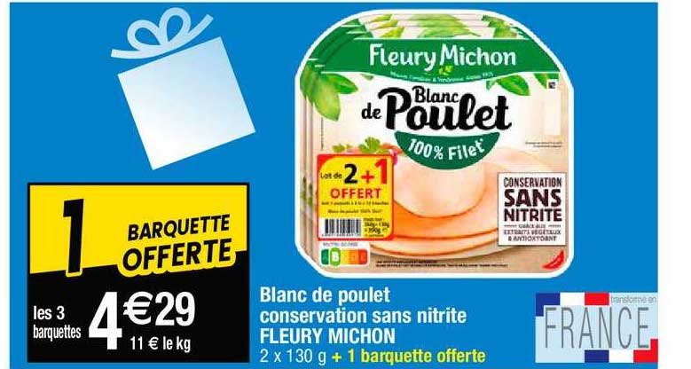 blanc de poulet conservation sans nitrite fleury michon