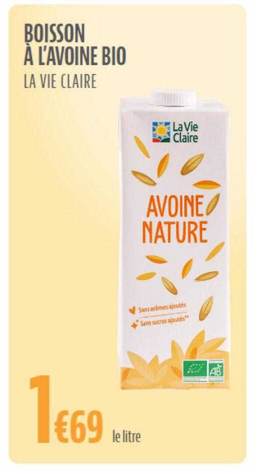 boisson à l'avoine bio la vie claire