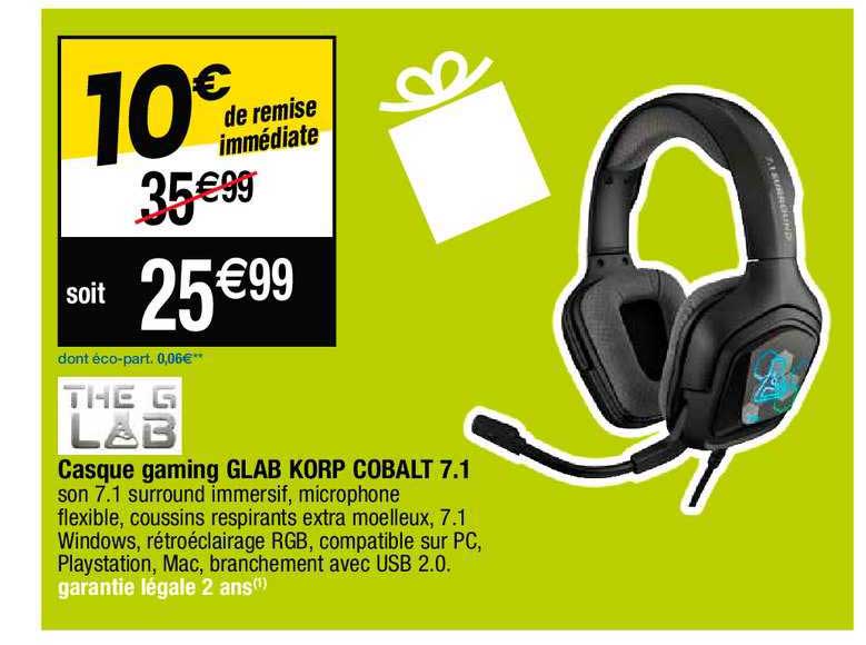 casque gaming glab korp cobalt 7.1