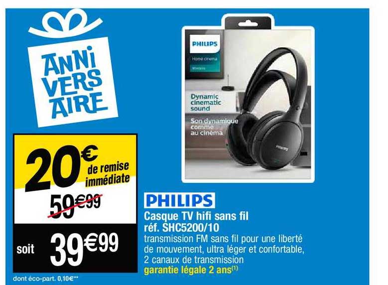 Casque Tv Hifi Sans Fil Philips
