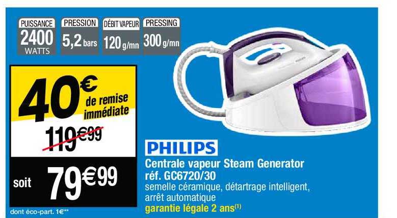 centrale vapeur steam generator philips