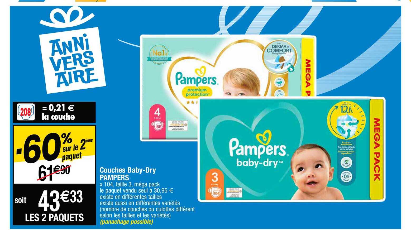 couches baby-dry pampers