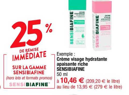 crème visage hydratante apaisante riche sensibiafine