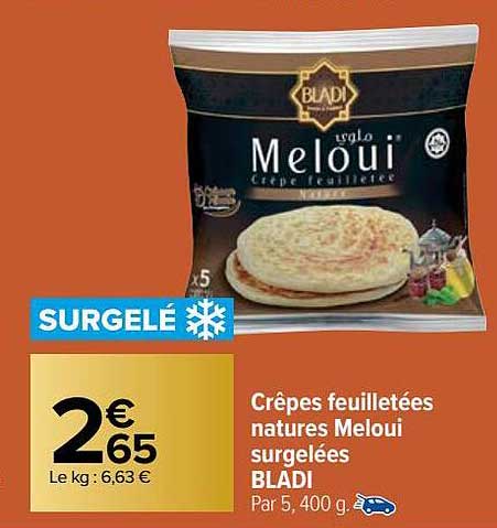 crêpes feuilletées natures meloui surgelées bladi