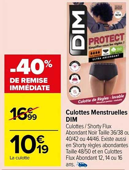 culottes menstruelles dim