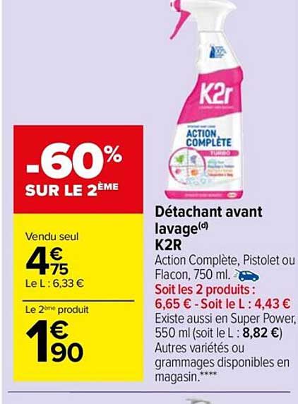 Détachant Avant Lavage K2r