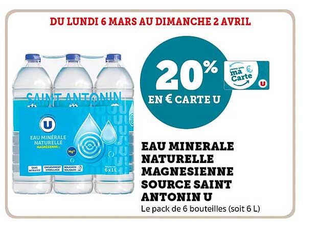 eau minérale naturelle magnésienne source saint antonin u