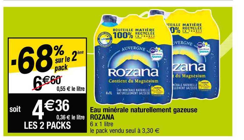eau minérale naturellement gazeuse rozana