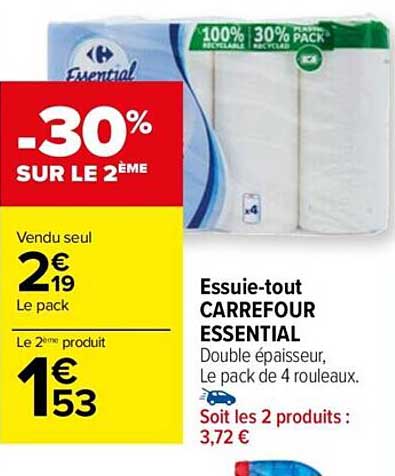 essuie-tout carrefour essential