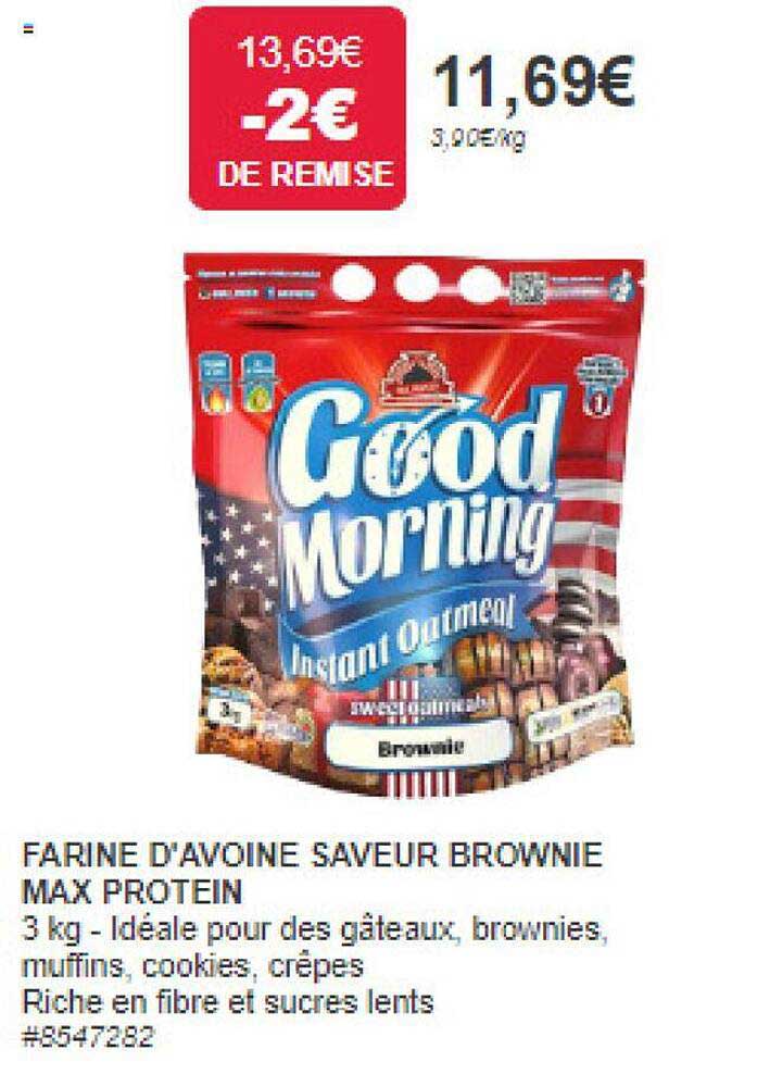 farine d'avoine saveur brownie max protein