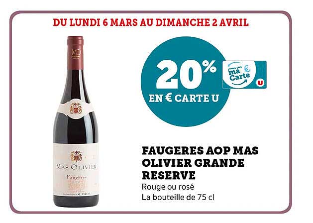 faugères aop mas olivier grande réserve