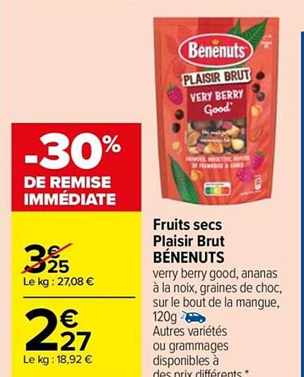 Fruits Secs Plaisir Brut Bénenuts