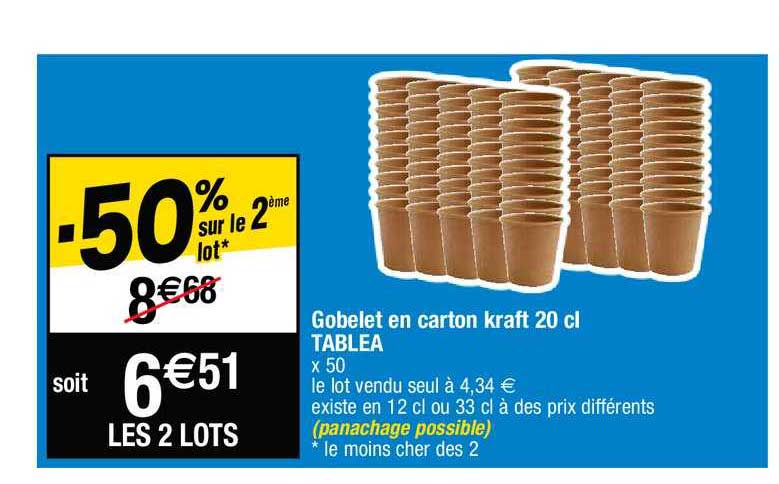 Gobelet En Carton Kraft 20 Cl Tablea