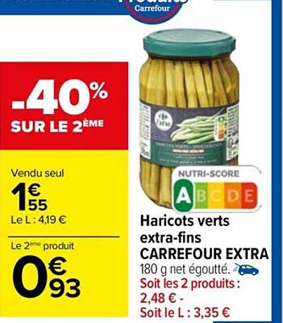 haricots verts extra-fins carrefour extra