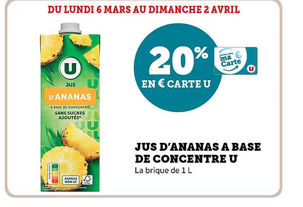 Jus D'ananas à Base De Concentré U
