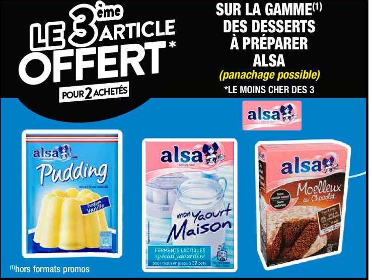 la gamme des desserts à préparer alsa