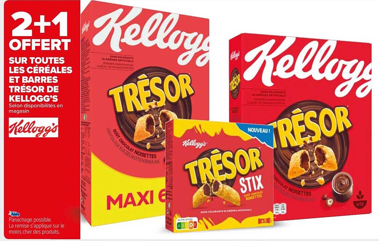 Les Céréales Et Barres Trésor De Kellogg's
