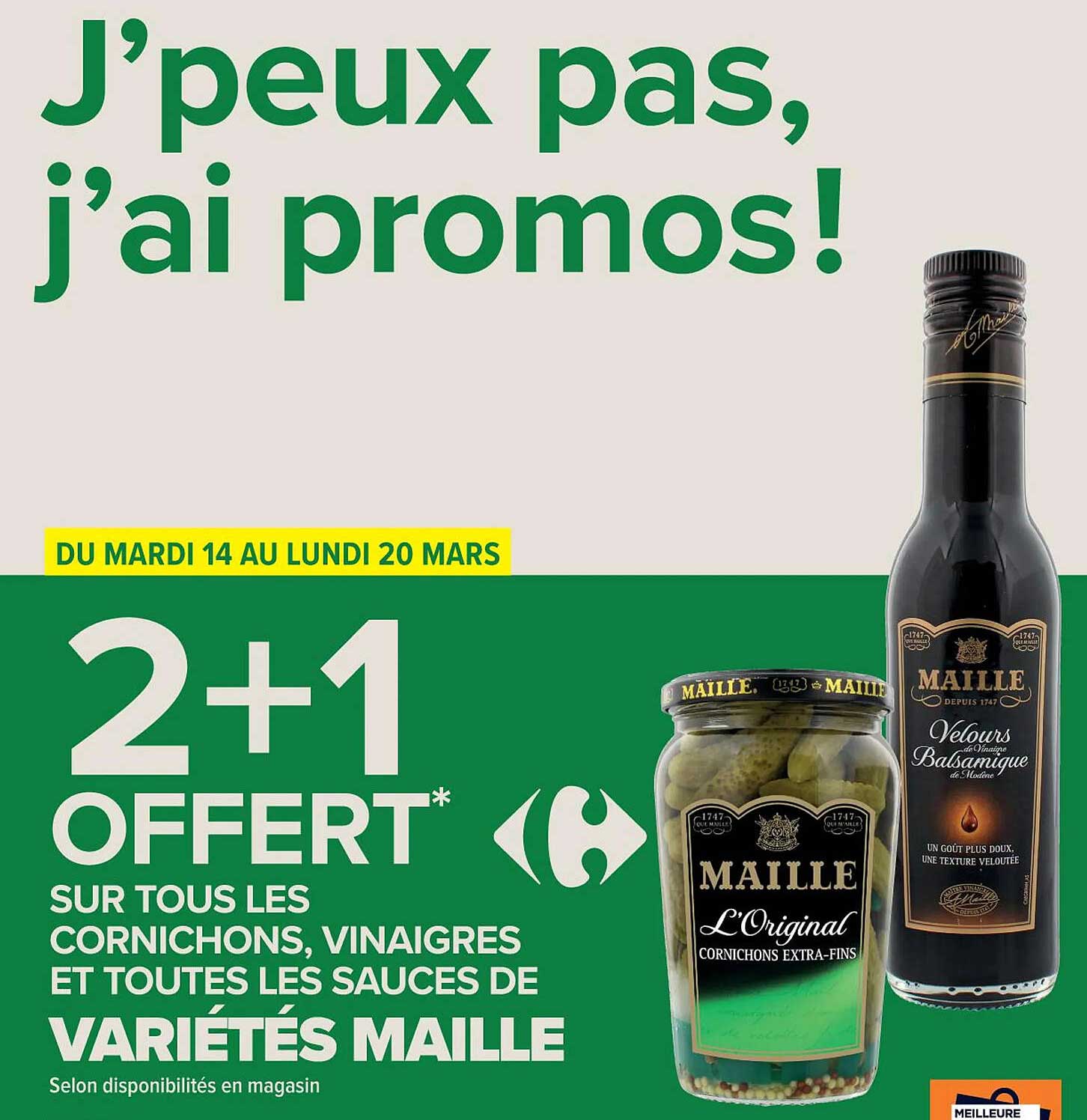 les cornichons, vinaigres et les sauces de variétés maille