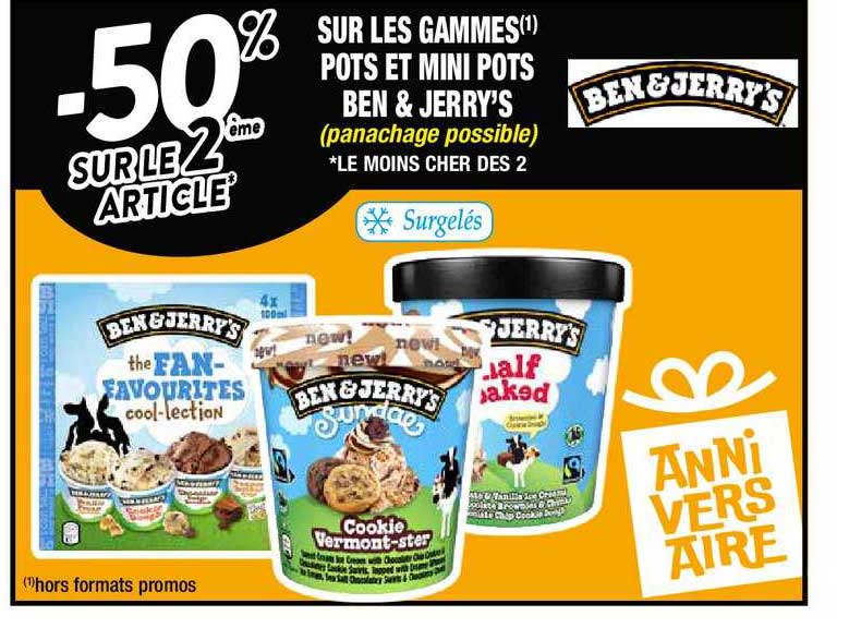 les gammes pots et mini pots ben & jerry's