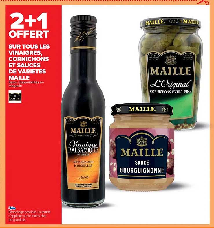 les vinaigres, cornichons et sauces de variétés maille