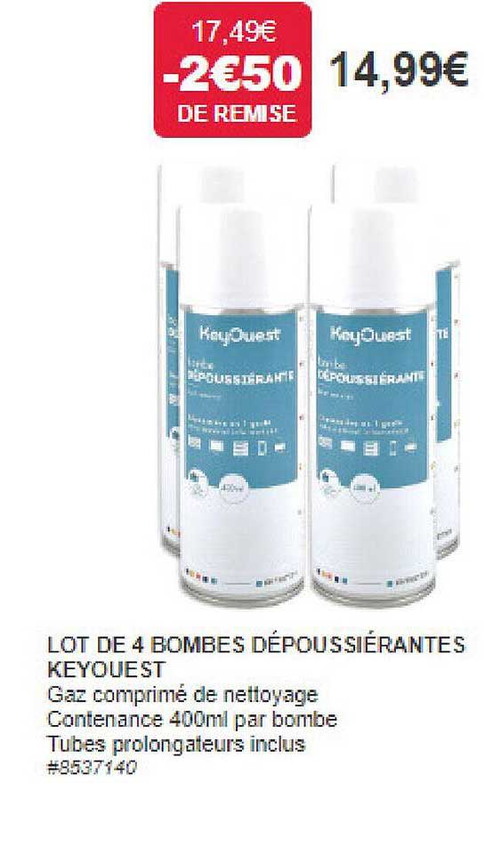 lot de 2 bombes dépoussiérantes keyouest