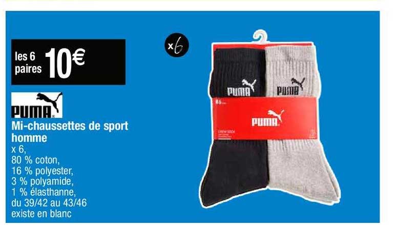 mi-chaussettes de sport homme puma