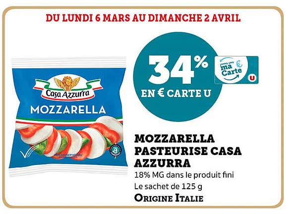 mozzarella pasteurisé casa azzurra