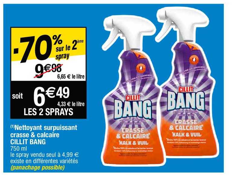 nettoyant surpuissant crasse & calcaire cillit bang