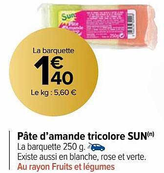 pâte d'amande tricolore sun