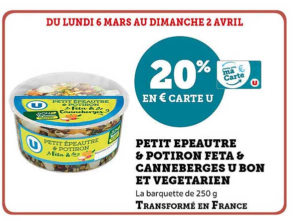 petit épeautre & potiron feta & canneberges u bon et végétarien