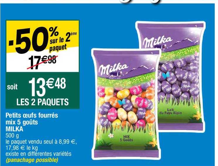 petits œufs fourrés mix 5 goûts milka