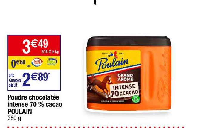poudre chocolatée intense 70% cacao poulain