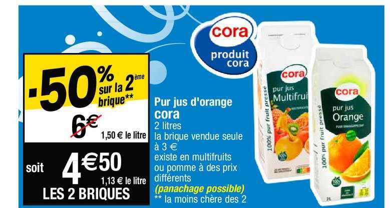 pur jus d'orange cora