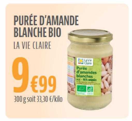 purée d'amande blanche bio la vie claire