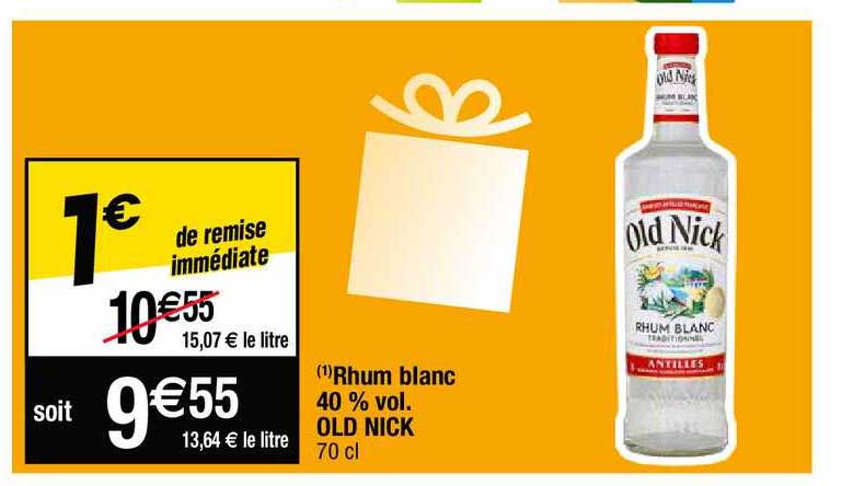 rhum blanc 40% vol. old nick