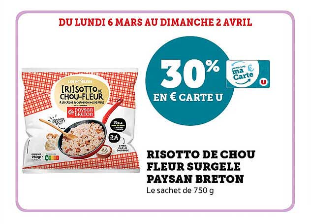 risotto de chou fleur surgelé paysan breton