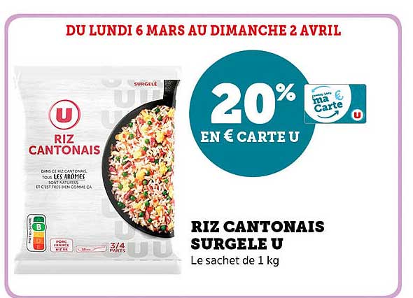 riz cantonais surgelé u