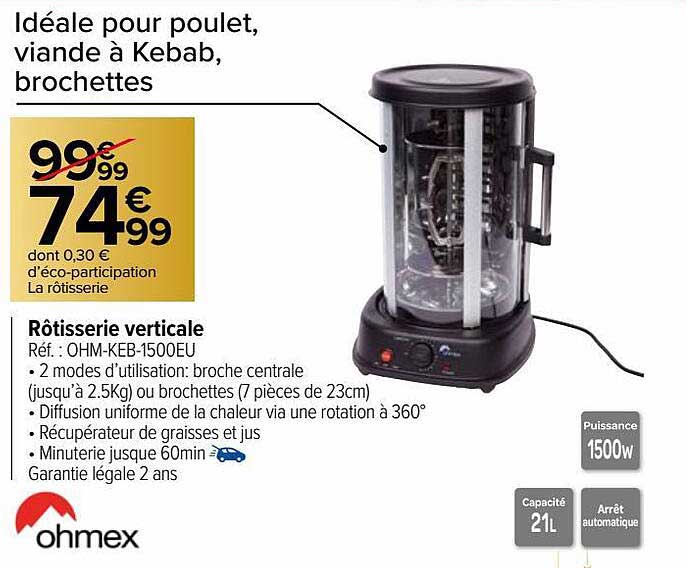 rôtisserie verticale ohmex
