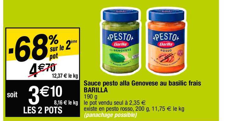 sauce pesto alla genovese au basilic frais barilla