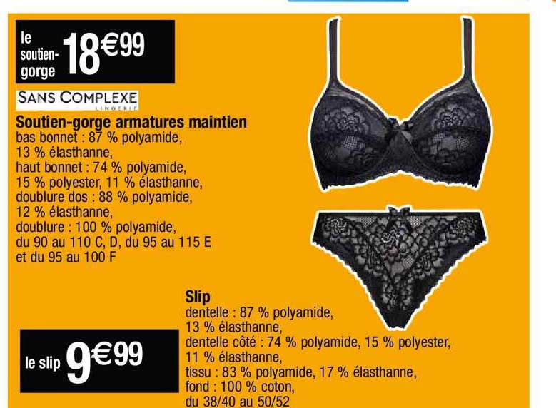 soutien-gorge armatures maintien sans complexe, slip sans complexe
