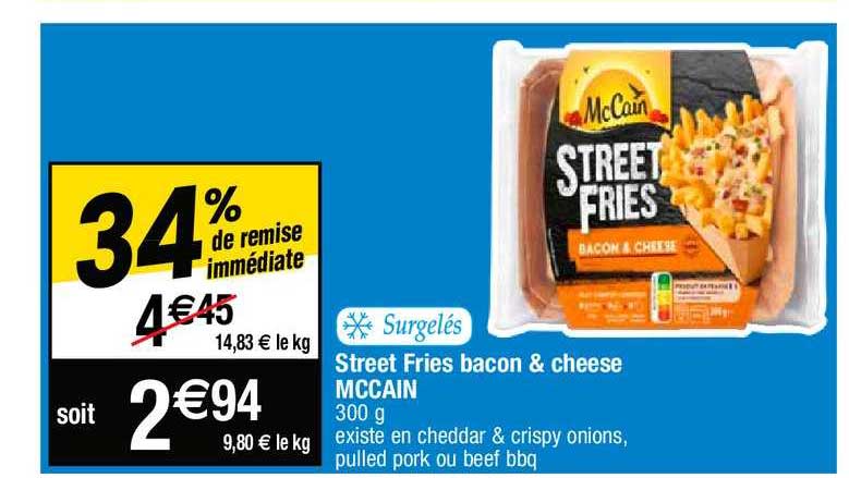 street fries bacon & cheese mc cain