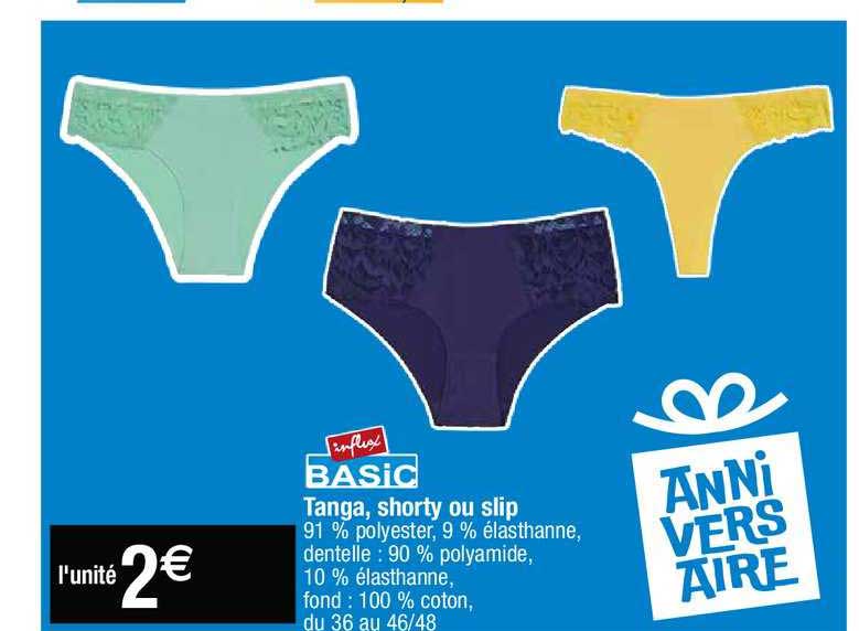 Tanga, Shorty Ou Slip Influx Basic
