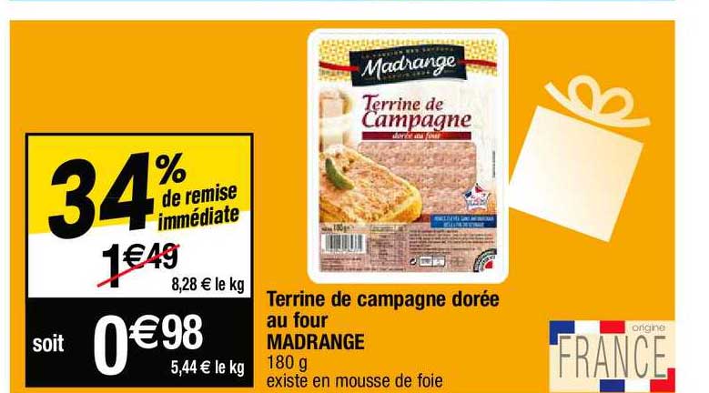 terrine de campagne dorée au four madrange