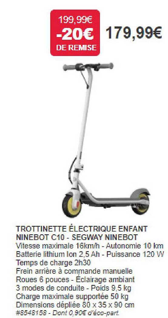 trottinette électrique enfant ninebot c10 - segway ninebot