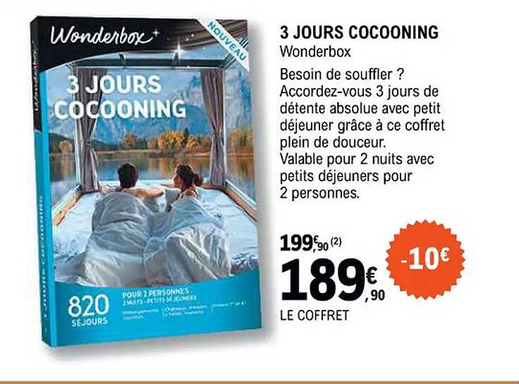 3 jours cocooning - wonderbox