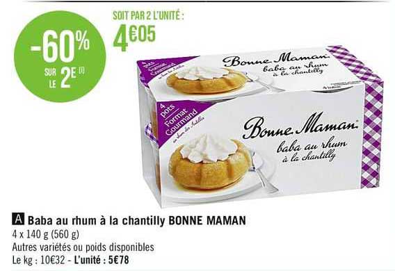 baba au rhum à la chantilly bonne maman